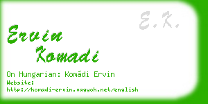 ervin komadi business card
